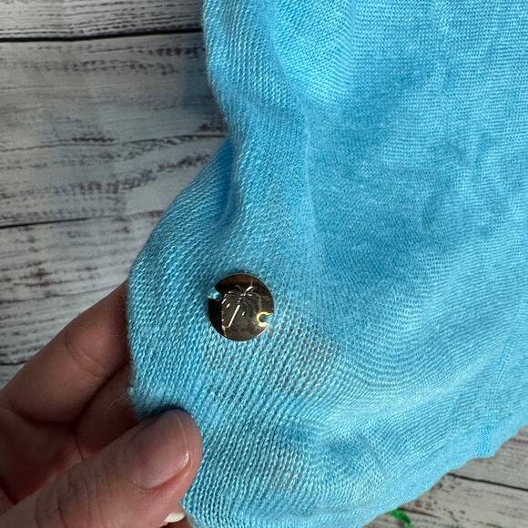 Lilly Pulitzer 100% Linen Cap Sleeve Tunic XS Blue - Picture 7 of 8